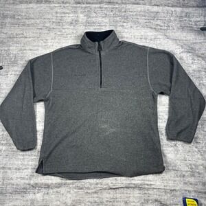 Columbia Mens Fleece Quarter Zip Pullover Charcoal Gray Made in USA Size Large